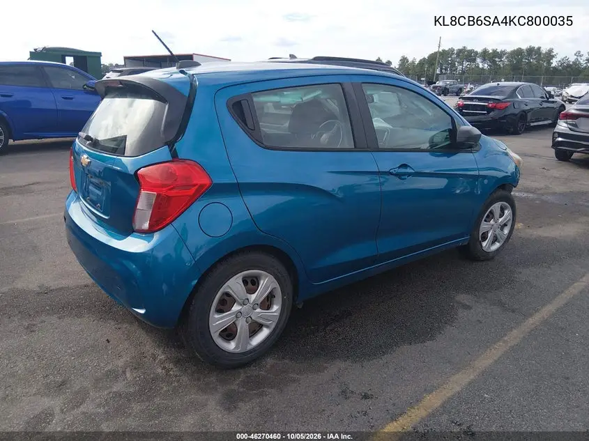 2019 CHEVROLET SPARK VIN KL8CB6SA4KC800035 — фото 4