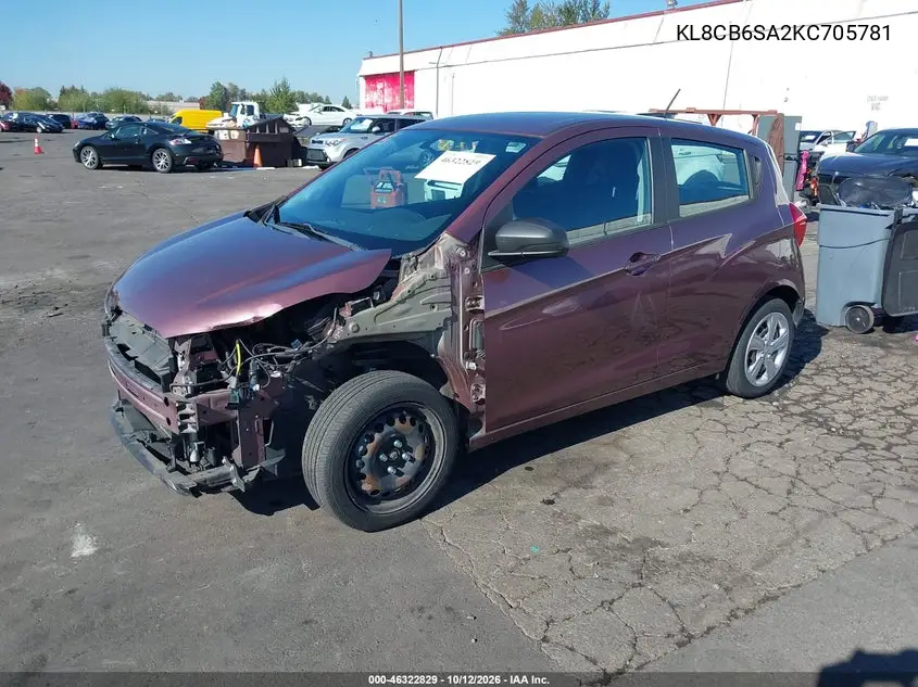 2019 CHEVROLET SPARK VIN KL8CB6SA2KC705781 — фото 2