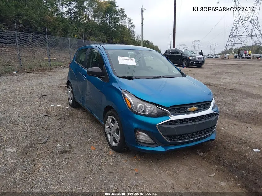 CHEVROLET SPARK 2019, VIN KL8CB6SA8KC727414