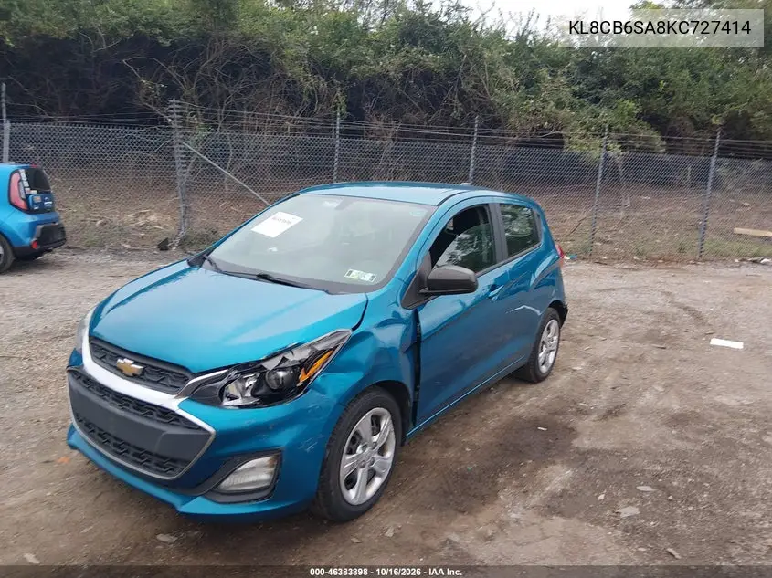 2019 CHEVROLET SPARK VIN KL8CB6SA8KC727414 — фото 2