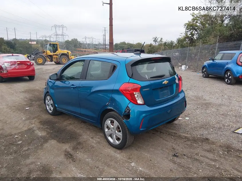 2019 CHEVROLET SPARK VIN KL8CB6SA8KC727414 — фото 3