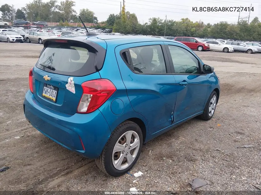 2019 CHEVROLET SPARK VIN KL8CB6SA8KC727414 — фото 4
