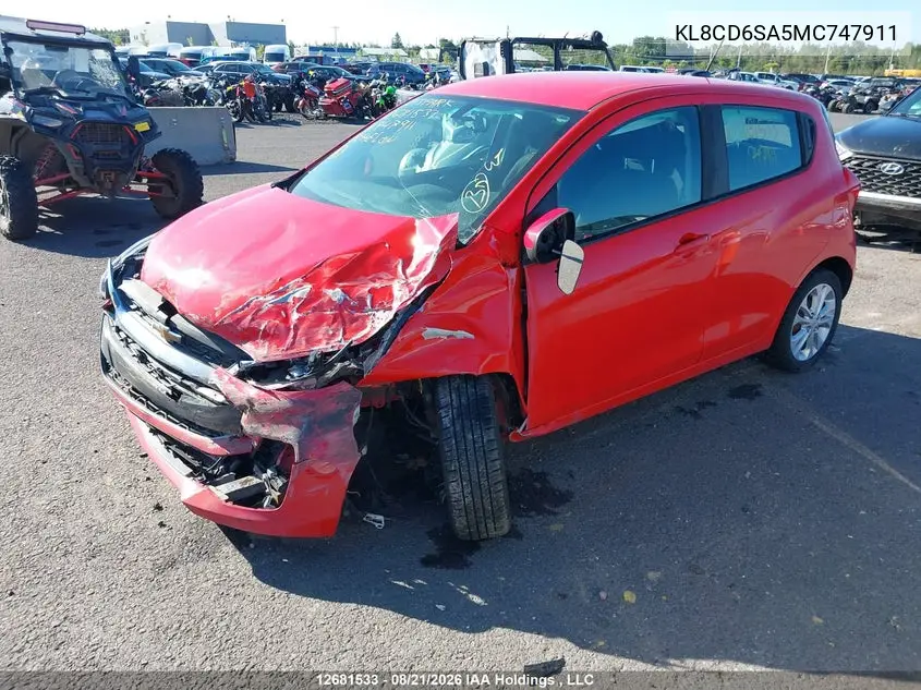 2021 CHEVROLET SPARK VIN KL8CD6SA5MC747911 — фото 2