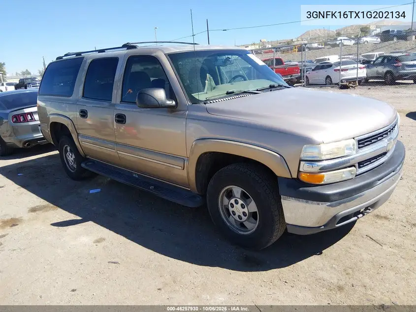CHEVROLET SUBURBAN 2001, VIN 3GNFK16TX1G202134