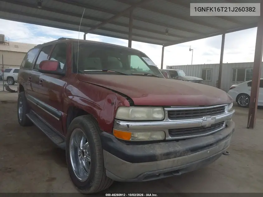 CHEVROLET SUBURBAN 2001, VIN 1GNFK16T21J260382