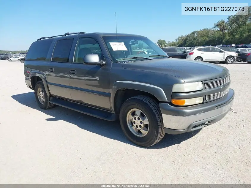 CHEVROLET SUBURBAN 2001, VIN 3GNFK16T81G227078