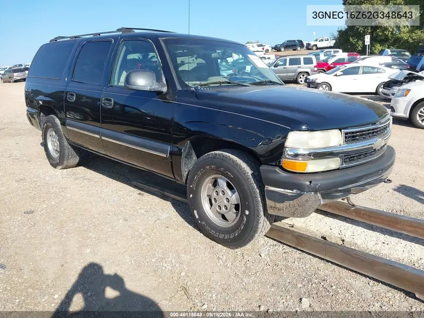 CHEVROLET SUBURBAN 2002, VIN 3GNEC16Z62G348643