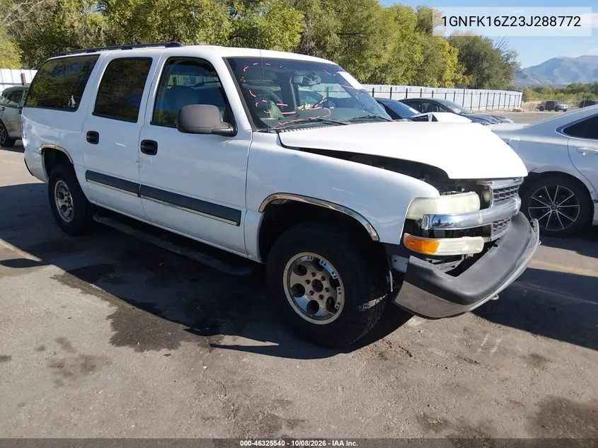 CHEVROLET SUBURBAN 2003, VIN 1GNFK16Z23J288772