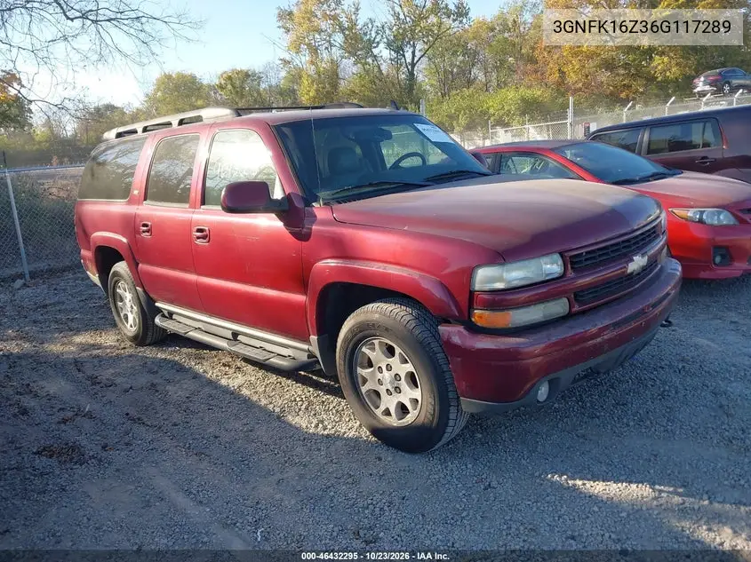 CHEVROLET SUBURBAN 2006, VIN 3GNFK16Z36G117289