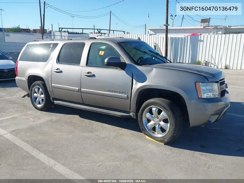 CHEVROLET SUBURBAN 2007, VIN 3GNFC16047G136479