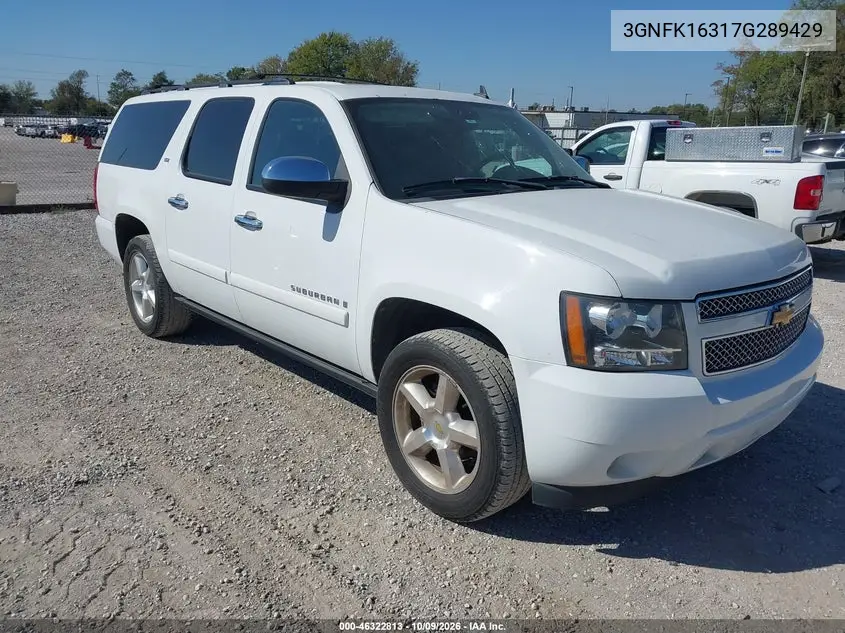 CHEVROLET SUBURBAN 2007, VIN 3GNFK16317G289429