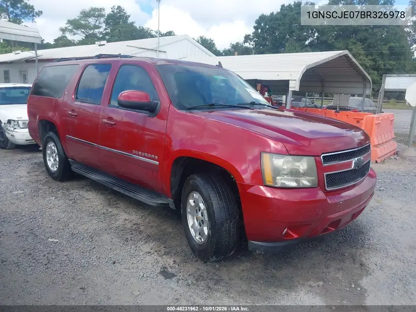 CHEVROLET SUBURBAN 2011, VIN 1GNSCJE07BR326978