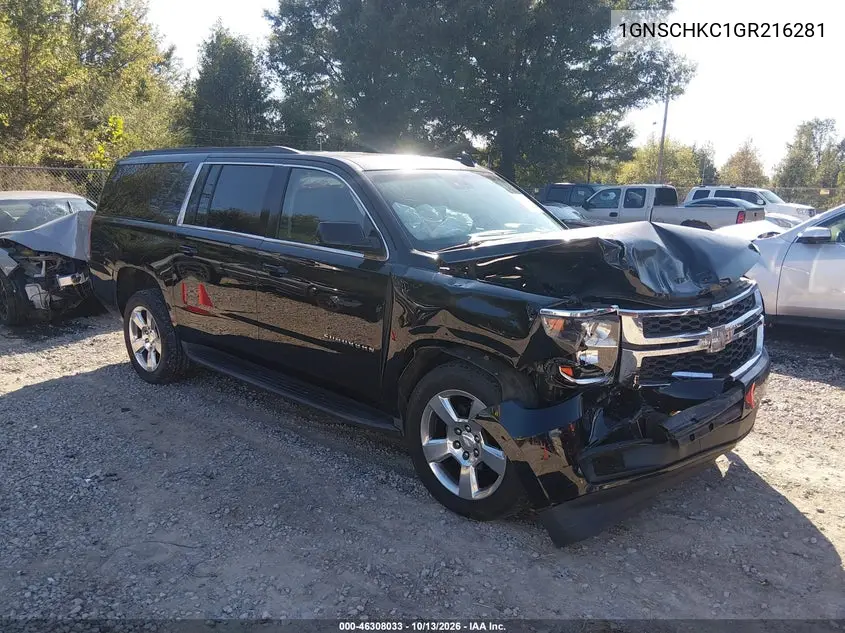 CHEVROLET SUBURBAN 2016, VIN 1GNSCHKC1GR216281
