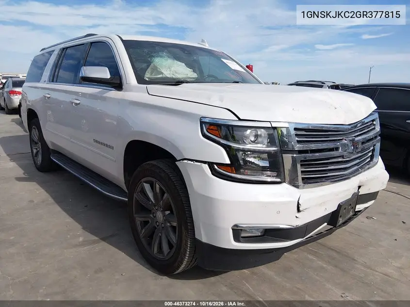 CHEVROLET SUBURBAN 2016, VIN 1GNSKJKC2GR377815