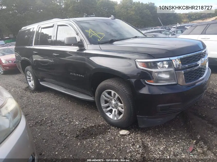 CHEVROLET SUBURBAN 2017, VIN 1GNSKHKC8HR218727