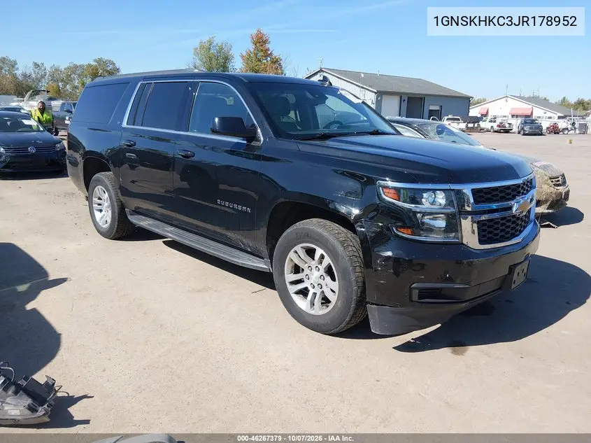 CHEVROLET SUBURBAN 2018, VIN 1GNSKHKC3JR178952