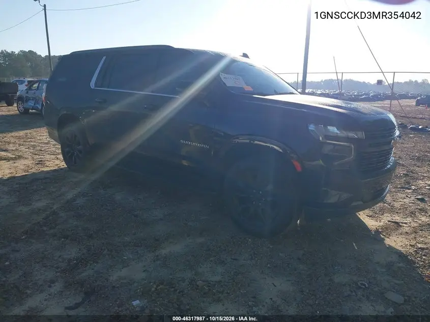 CHEVROLET SUBURBAN 2022, VIN 1GNSCCKD3NR354042