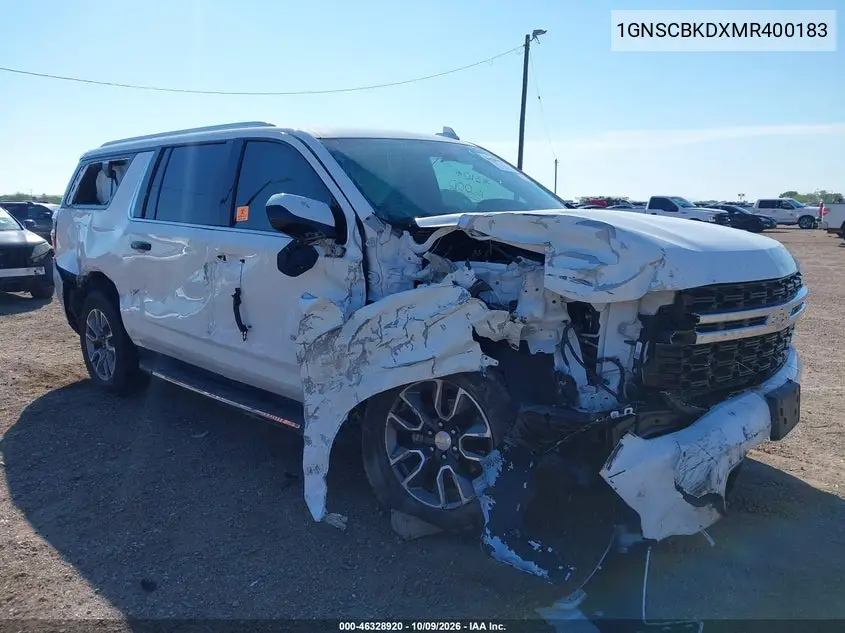 CHEVROLET SUBURBAN 2021, VIN 1GNSCBKDXMR400183