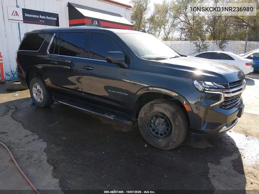 CHEVROLET SUBURBAN 2022, VIN 1GNSKCKD1NR236980