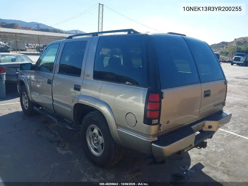 2000 CHEVROLET TAHOE VIN 1GNEK13R3YR200255 — фото 3