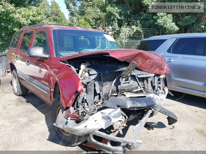 CHEVROLET TAHOE 2001, VIN 1GNEK13T11R138808