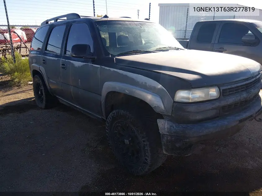 CHEVROLET TAHOE 2003, VIN 1GNEK13T63R277819