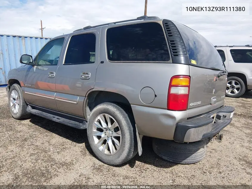 2003 CHEVROLET TAHOE VIN 1GNEK13Z93R111380 — фото 3