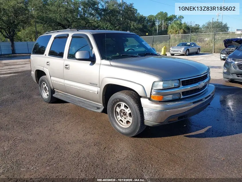 CHEVROLET TAHOE 2003, VIN 1GNEK13Z83R185602