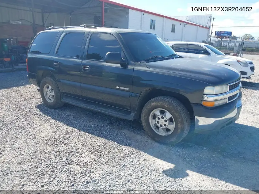 CHEVROLET TAHOE 2003, VIN 1GNEK13ZX3R204652