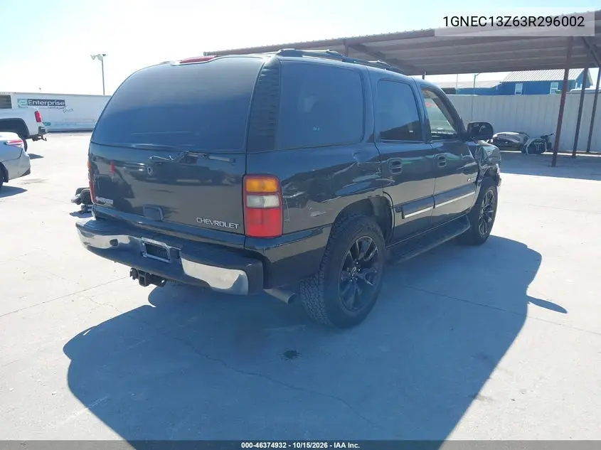 2003 CHEVROLET TAHOE VIN 1GNEC13Z63R296002 — фото 4