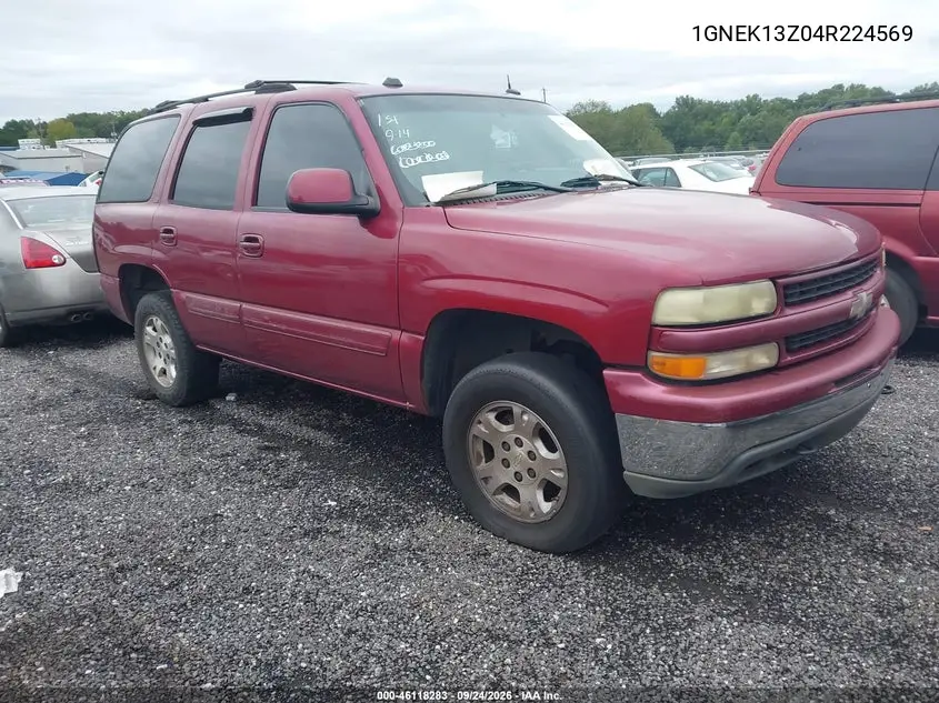 CHEVROLET TAHOE 2004, VIN 1GNEK13Z04R224569