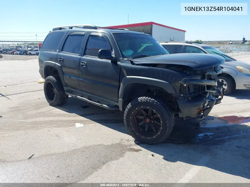 CHEVROLET TAHOE 2004, VIN 1GNEK13Z54R104041