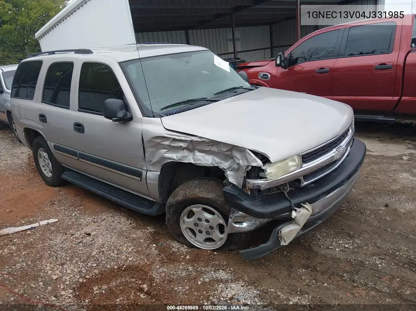 CHEVROLET TAHOE 2004, VIN 1GNEC13V04J331985