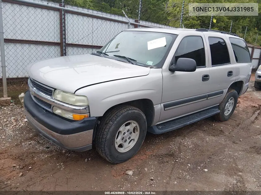 2004 CHEVROLET TAHOE VIN 1GNEC13V04J331985 — фото 2