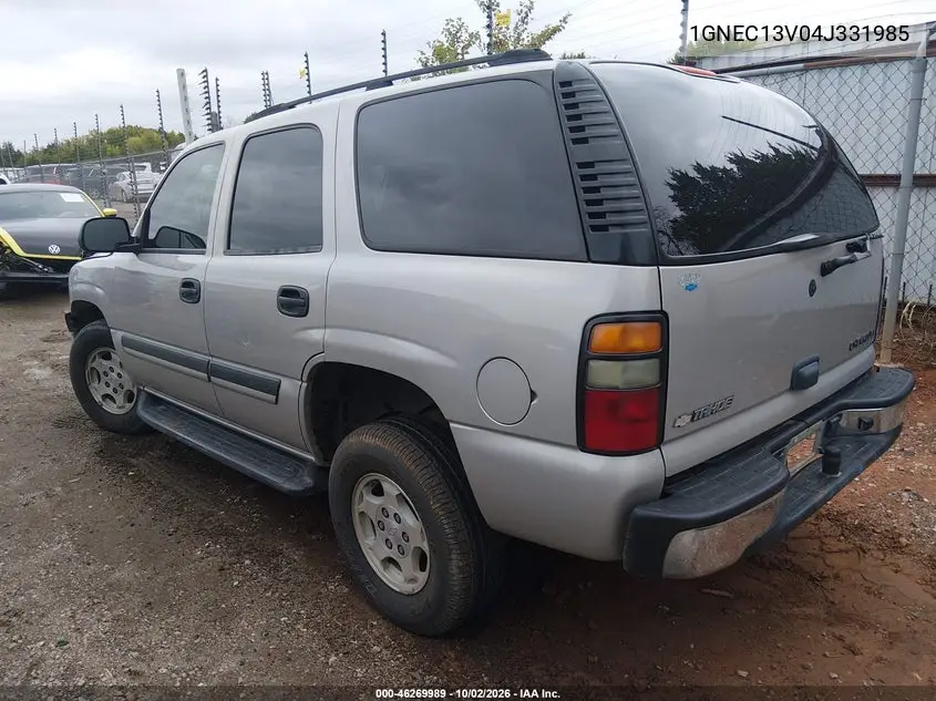 2004 CHEVROLET TAHOE VIN 1GNEC13V04J331985 — фото 3