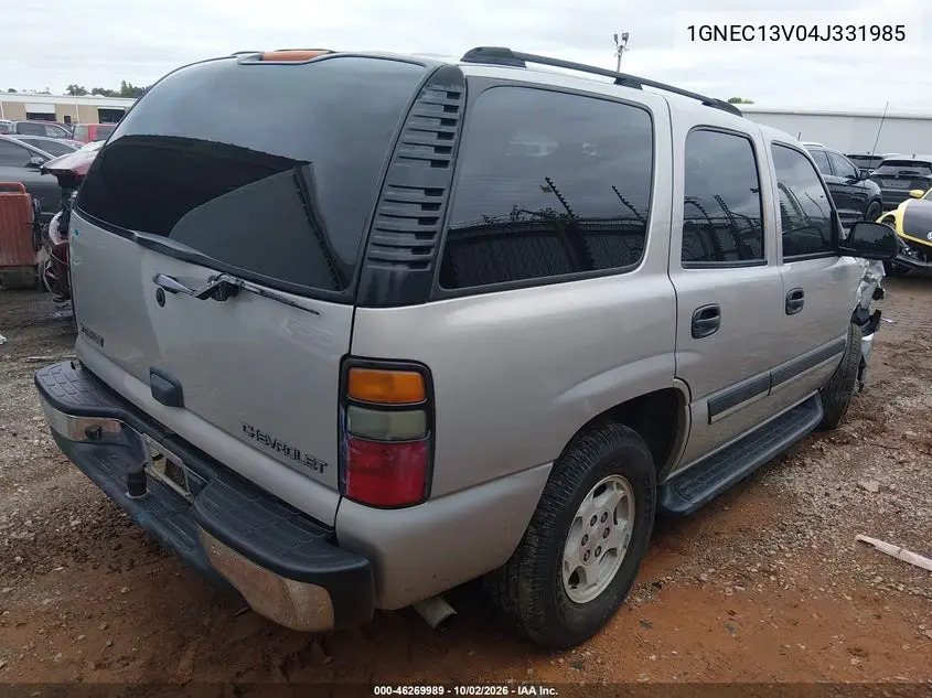 2004 CHEVROLET TAHOE VIN 1GNEC13V04J331985 — фото 4