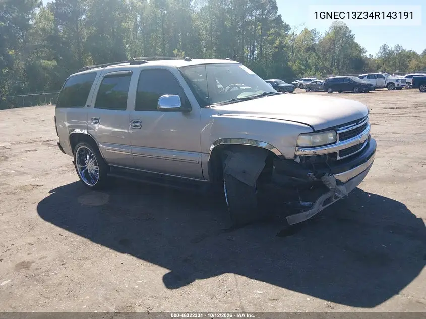 CHEVROLET TAHOE 2004, VIN 1GNEC13Z34R143191