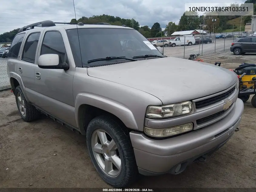 CHEVROLET TAHOE 2005, VIN 1GNEK13T85R103351