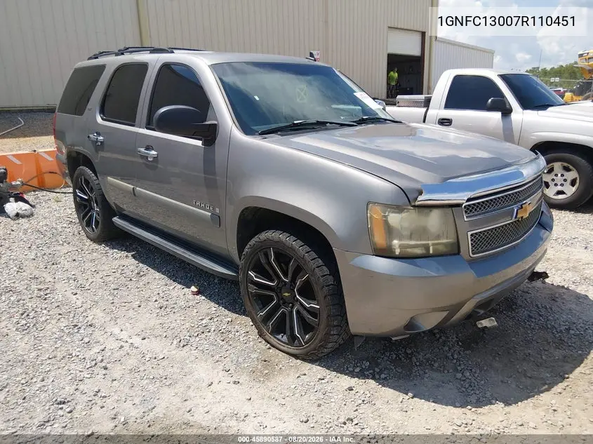 CHEVROLET TAHOE 2007, VIN 1GNFC13007R110451