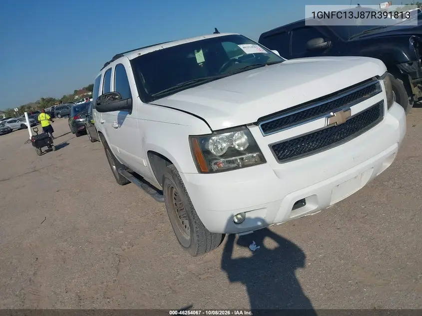 CHEVROLET TAHOE 2007, VIN 1GNFC13J87R391813