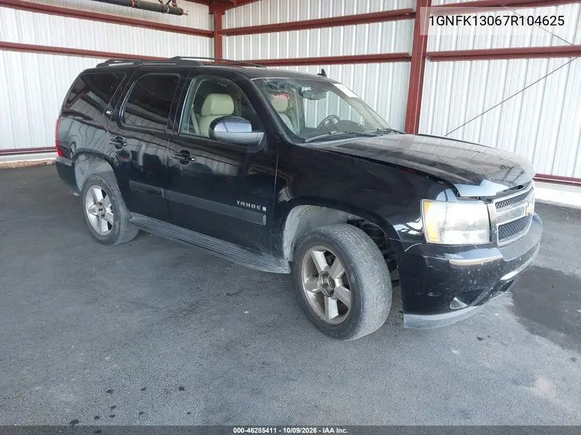 CHEVROLET TAHOE 2007, VIN 1GNFK13067R104625