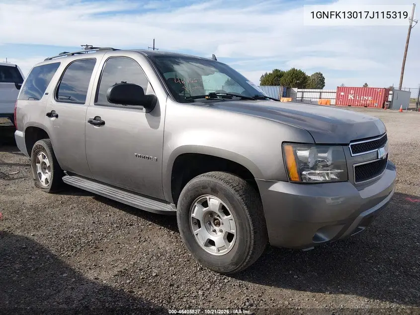 CHEVROLET TAHOE 2007, VIN 1GNFK13017J115319