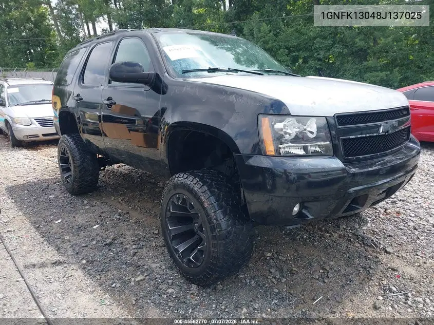 CHEVROLET TAHOE 2008, VIN 1GNFK13048J137025