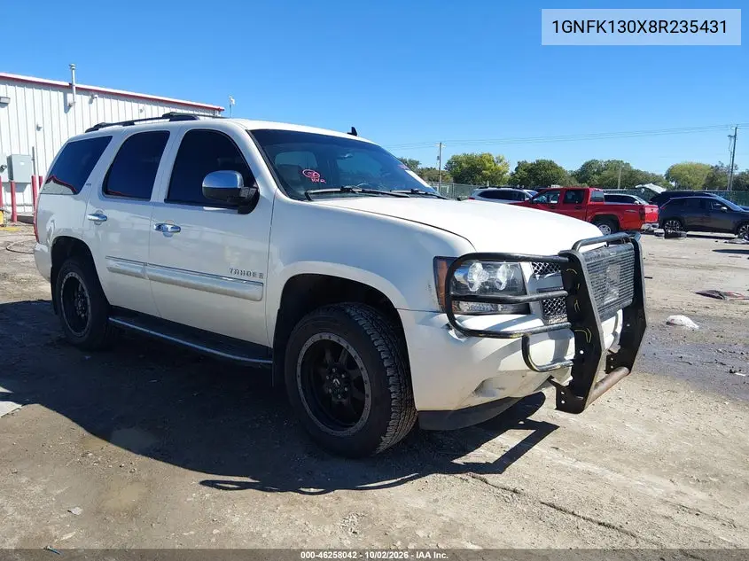 CHEVROLET TAHOE 2008, VIN 1GNFK130X8R235431