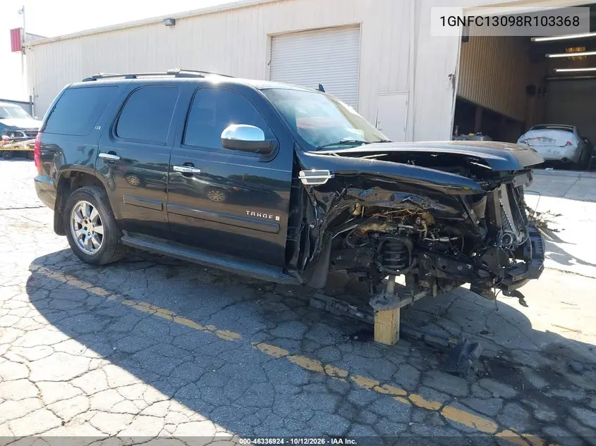 CHEVROLET TAHOE 2008, VIN 1GNFC13098R103368