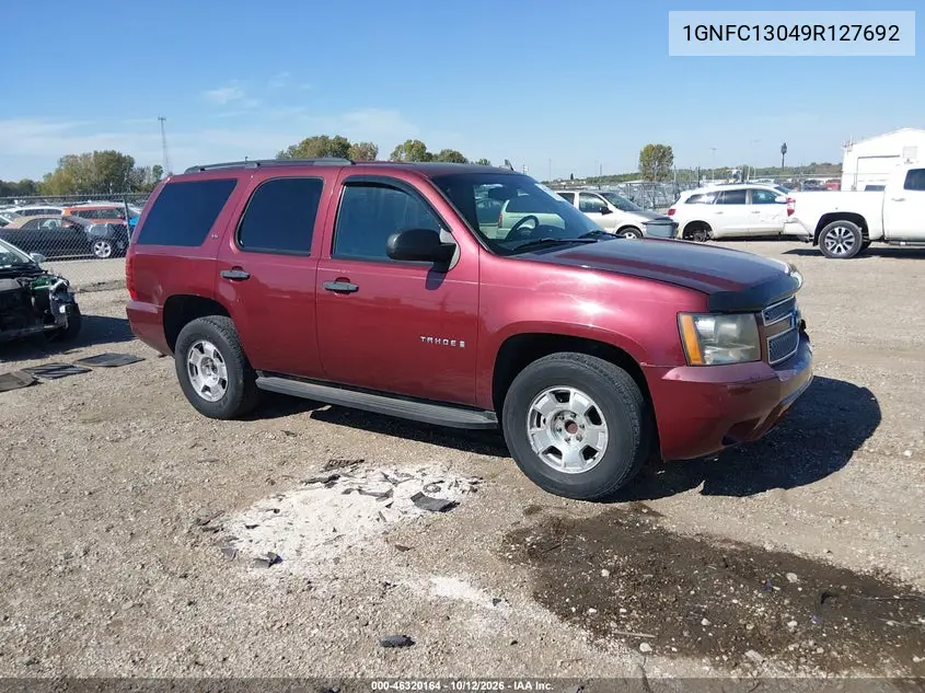 CHEVROLET TAHOE 2009, VIN 1GNFC13049R127692