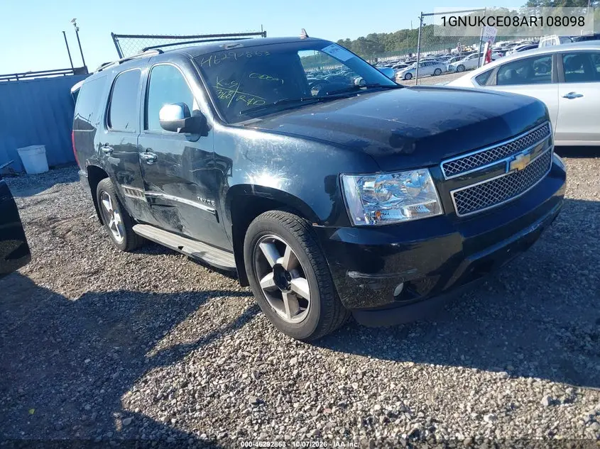 CHEVROLET TAHOE 2010, VIN 1GNUKCE08AR108098