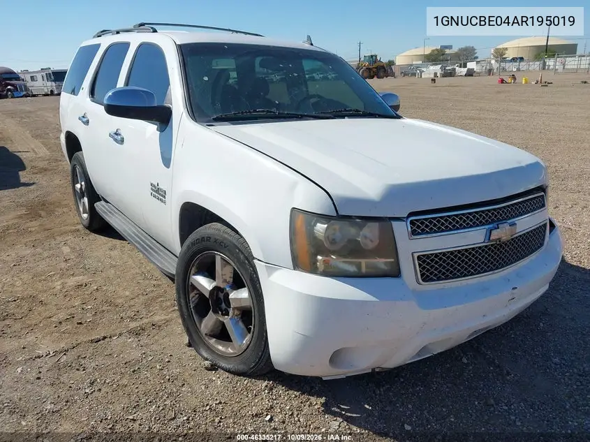 CHEVROLET TAHOE 2010, VIN 1GNUCBE04AR195019