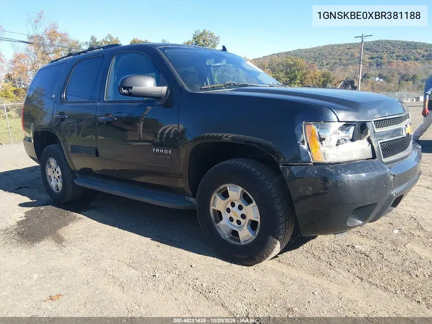 CHEVROLET TAHOE 2011, VIN 1GNSKBE0XBR381188