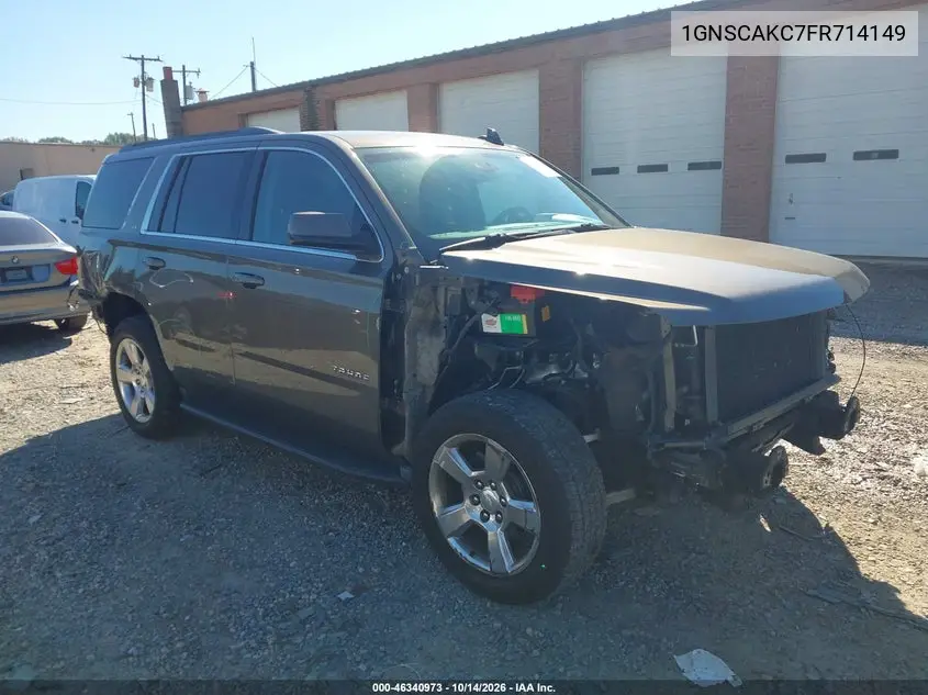 CHEVROLET TAHOE 2015, VIN 1GNSCAKC7FR714149